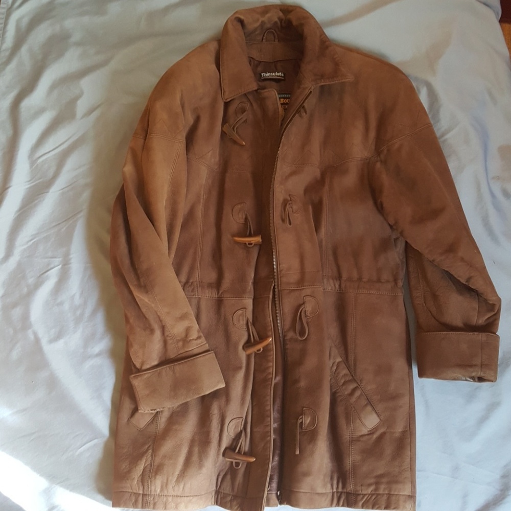 Chocolate Brown Leather Coat